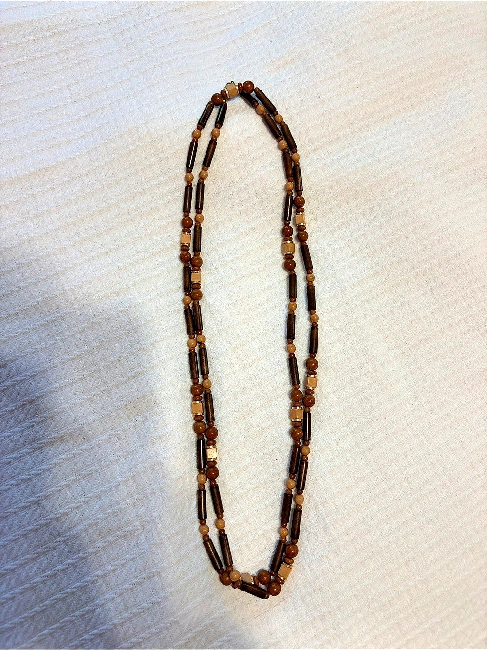 Brown & Gold Beaded Necklace